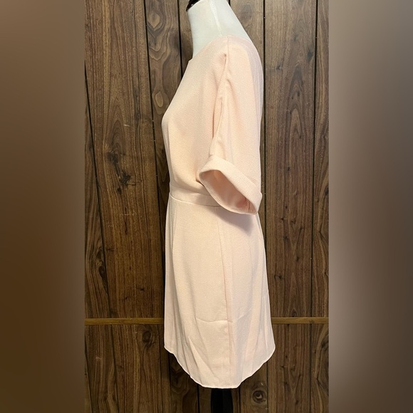 ASOS Womens Blush Pink  Knee Length Dolman Short Sleeve Lined Dress Sz 8 - Picture 2 of 7